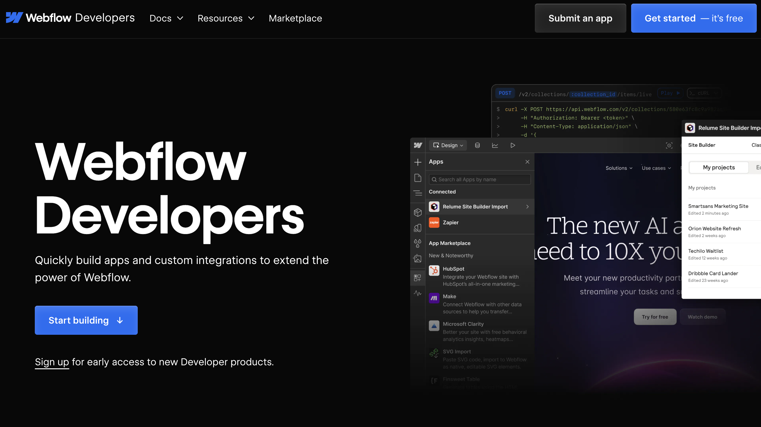 Webflow MCP server managing CMS collections and page structure through AI tools.